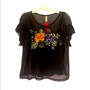 Xhilaration Shear floral blouse